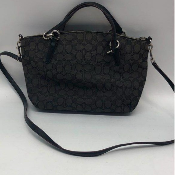 Coach Black Monogram Canvas Small Kelsey Satchel - Picture 3 of 6